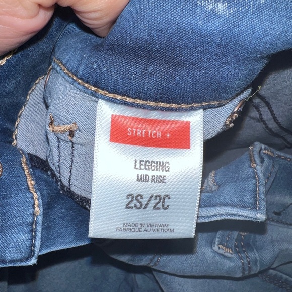 Express Mid Rise Light Wash Jean Leggings Stretch Plus - Picture 5 of 6
